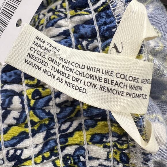 Soma Strapless Shorts Romper Plaza Paisley Indigo Optional Straps Size S - Picture 10 of 12